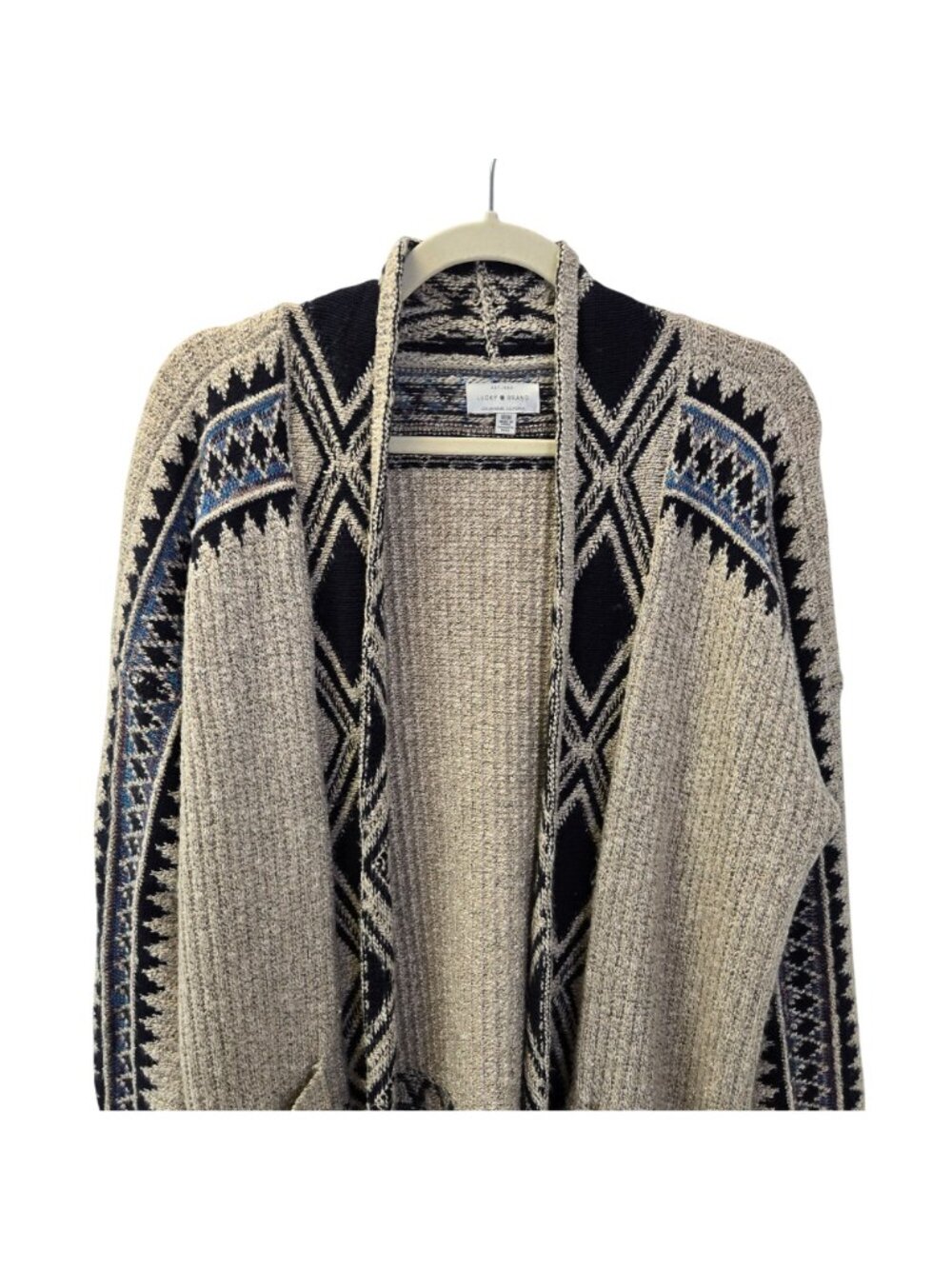 Lucky Brand Aztec Print Open Cardigan Sweater Size Medium - Picture 4 of 6